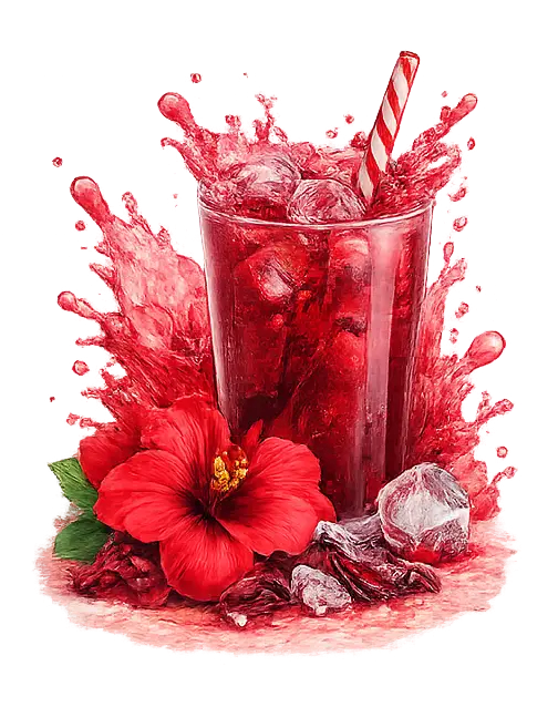 Red calyx drink splash